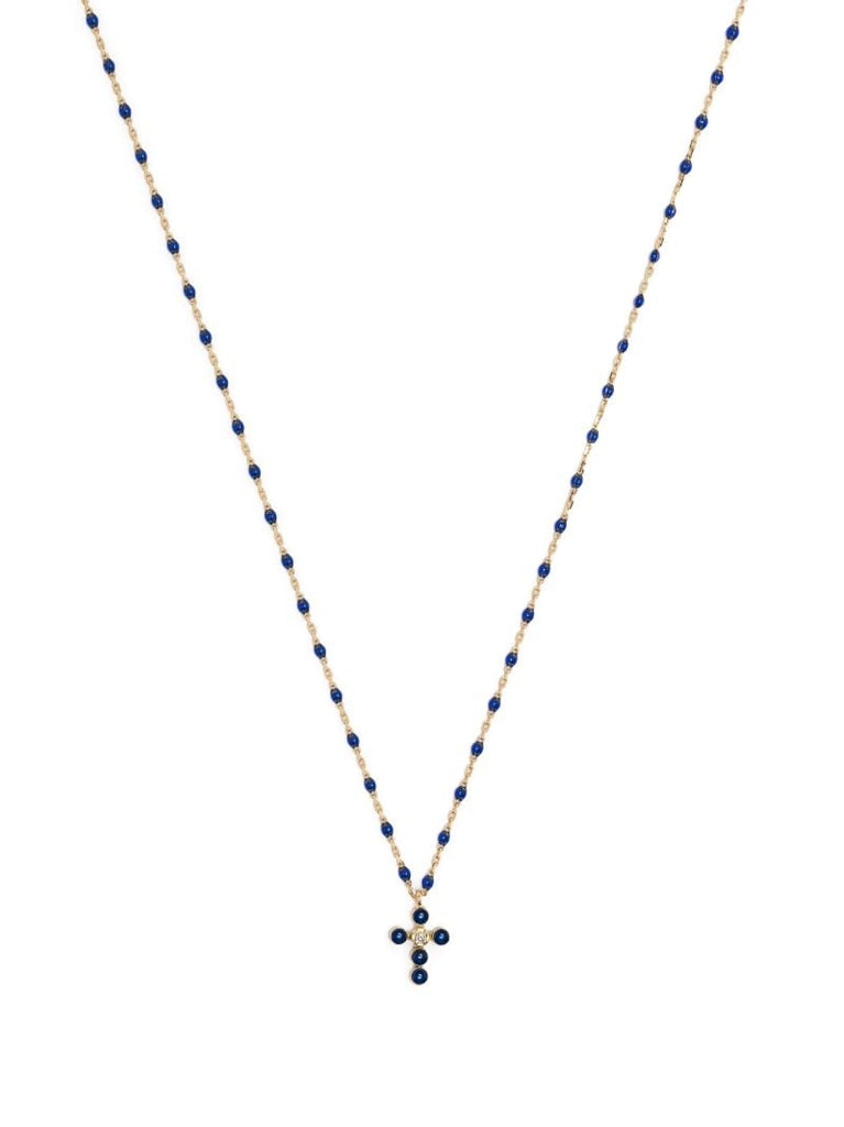 18k Yellow Gold Cross Diamond Necklace