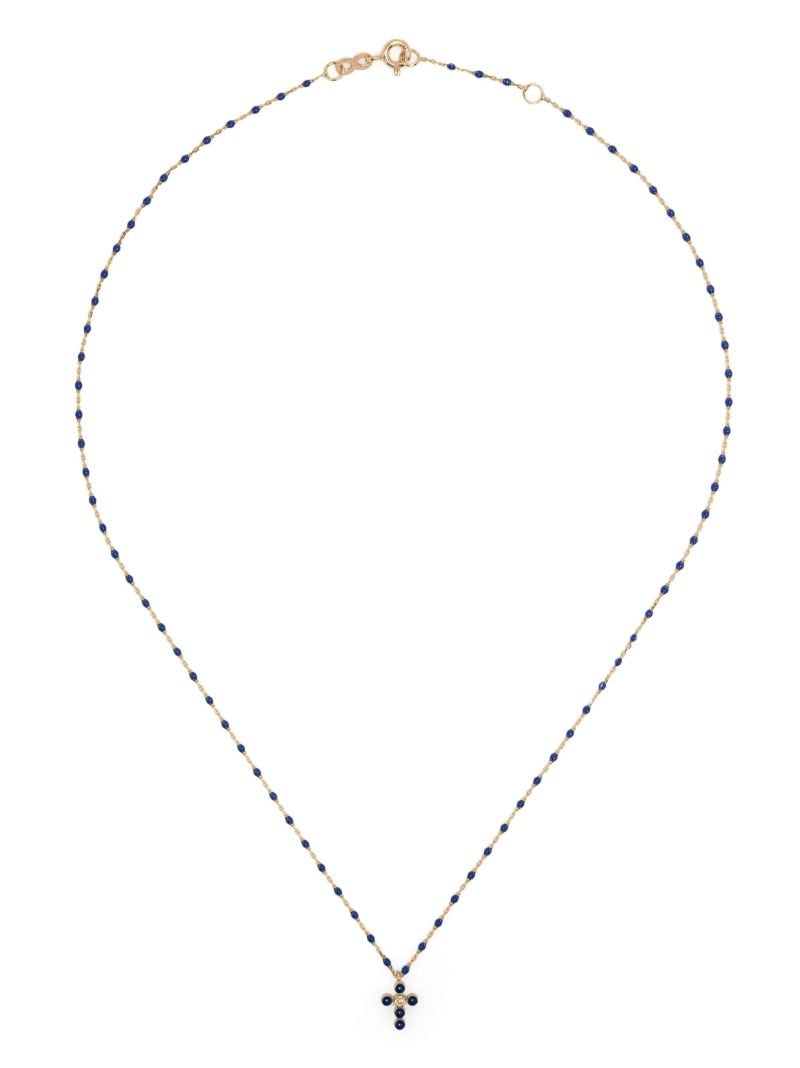 18k Yellow Gold Cross Diamond Necklace
