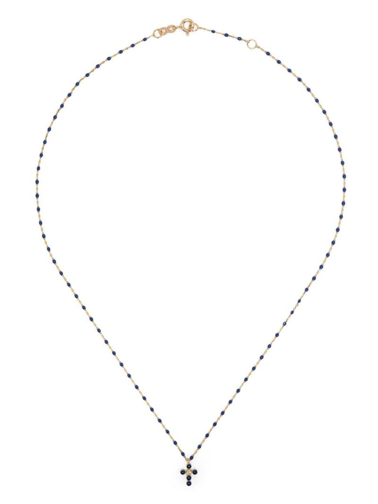 18k Yellow Gold Cross Diamond Necklace