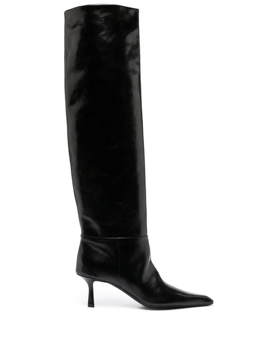 Black 65 Leather Knee-high Boots