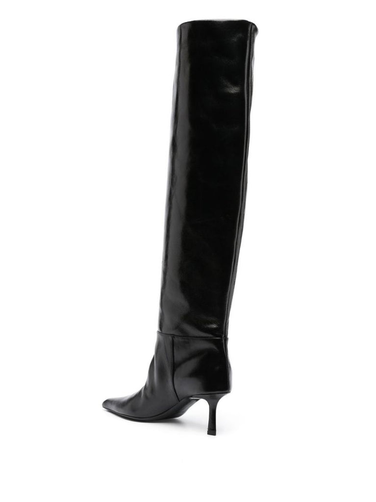 Black 65 Leather Knee-high Boots