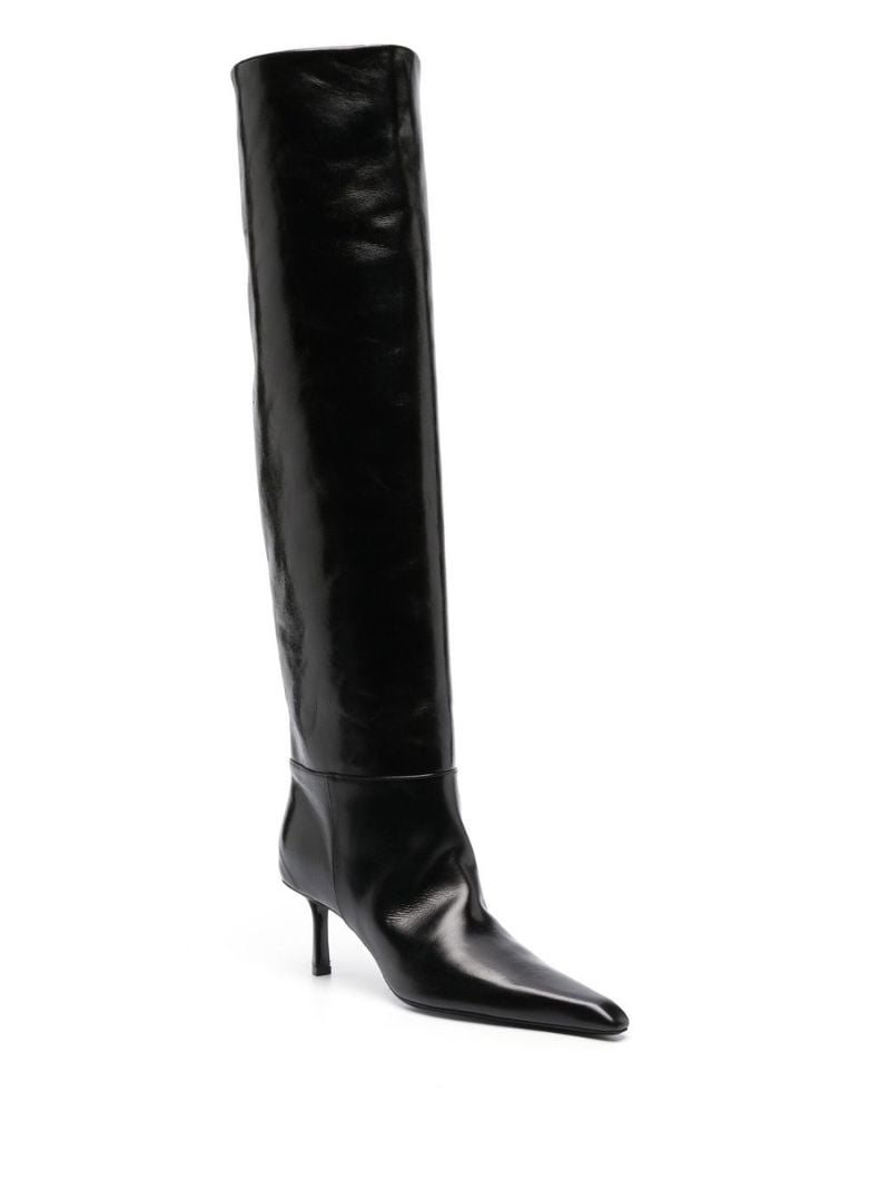 Black 65 Leather Knee-high Boots