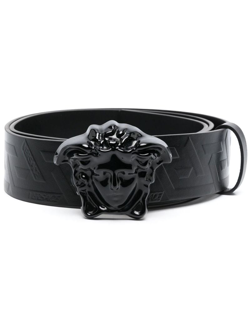 Black La Medusa Leather Belt