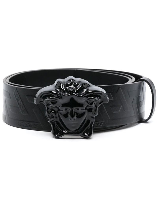 Black La Medusa Leather Belt