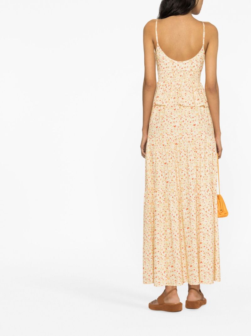 Yellow Weekend Floral Print Skirt