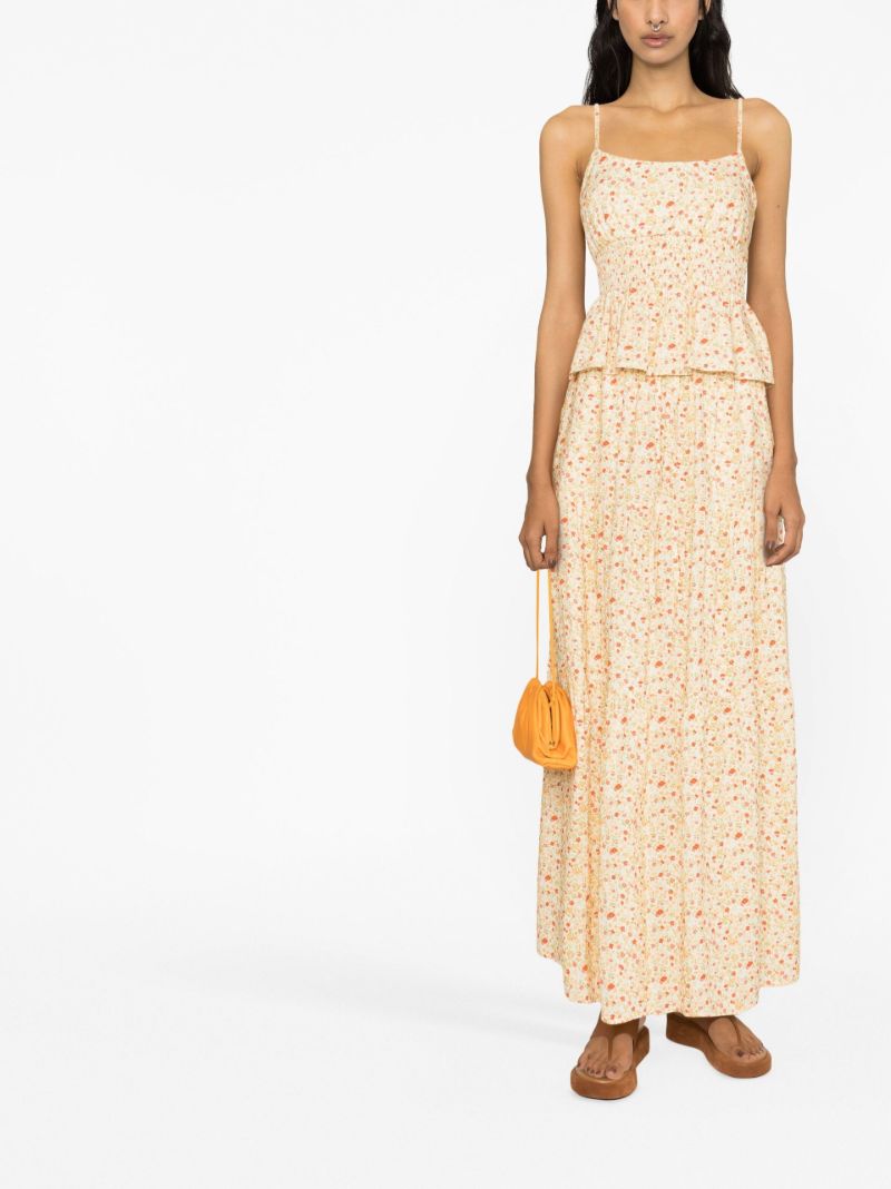 Yellow Weekend Floral Print Skirt