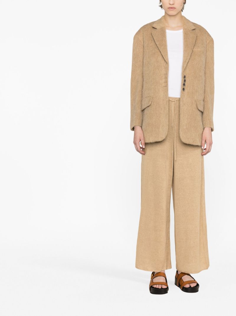 Neutral Tamile Linen Wide-leg Trousers