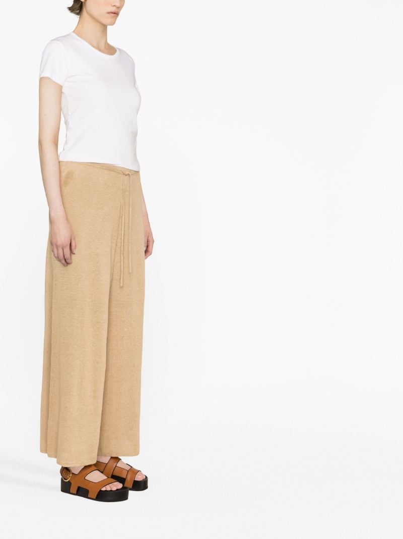 Neutral Tamile Linen Wide-leg Trousers