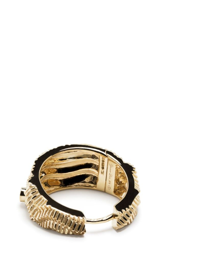 9k Yellow Gold Berlingot Diamond Hoop Earrings