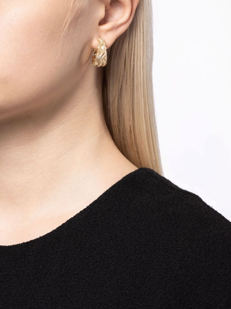 9k Yellow Gold Berlingot Diamond Hoop Earrings