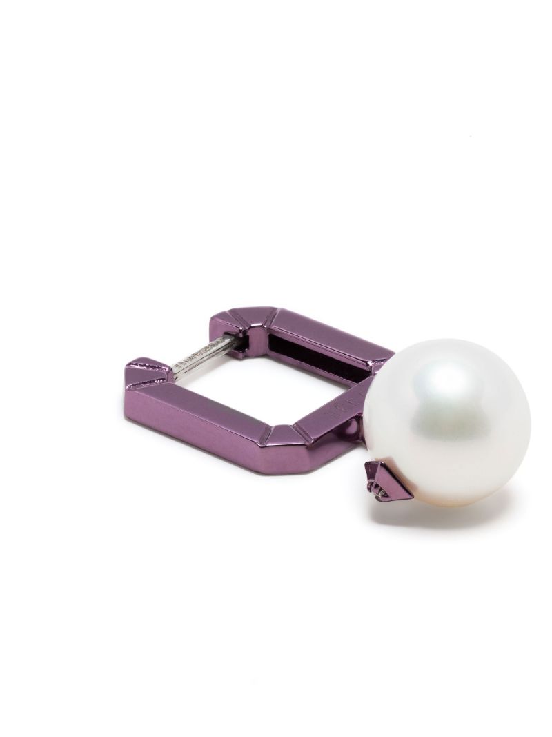 18k White Gold Pearl Single Drop Earring