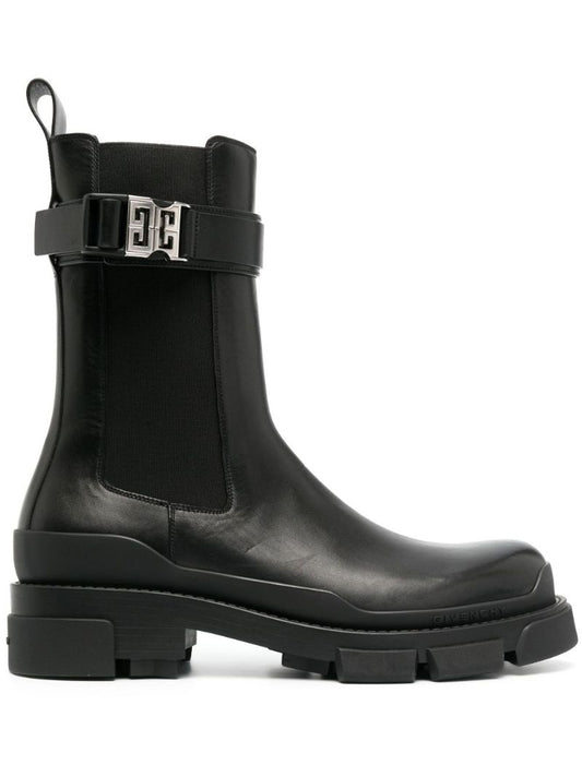 Black Terra Leather Chelsea Boots