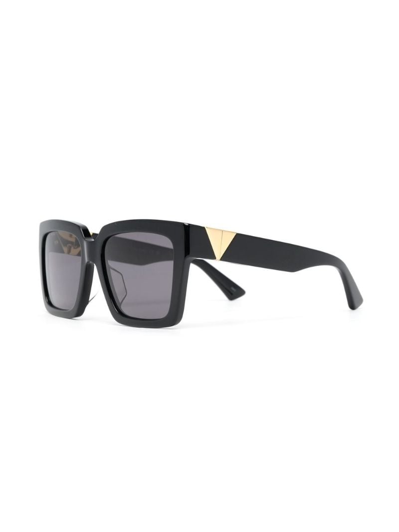 Black Logo Plaque Square-frame Sunglasses