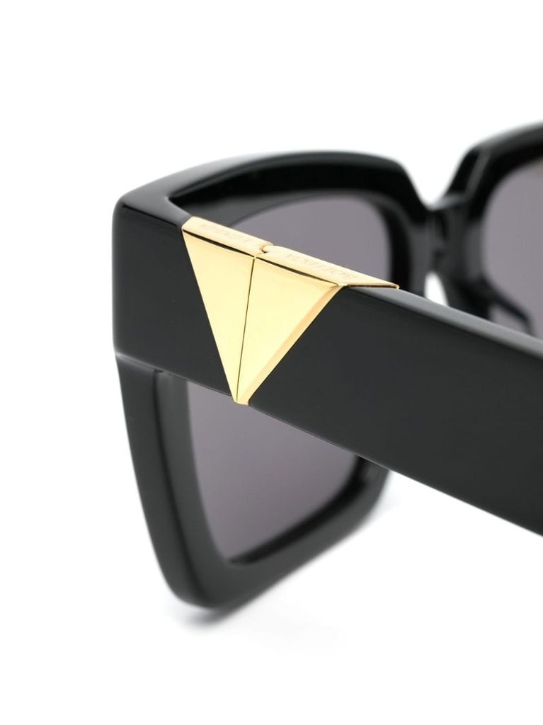 Black Logo Plaque Square-frame Sunglasses