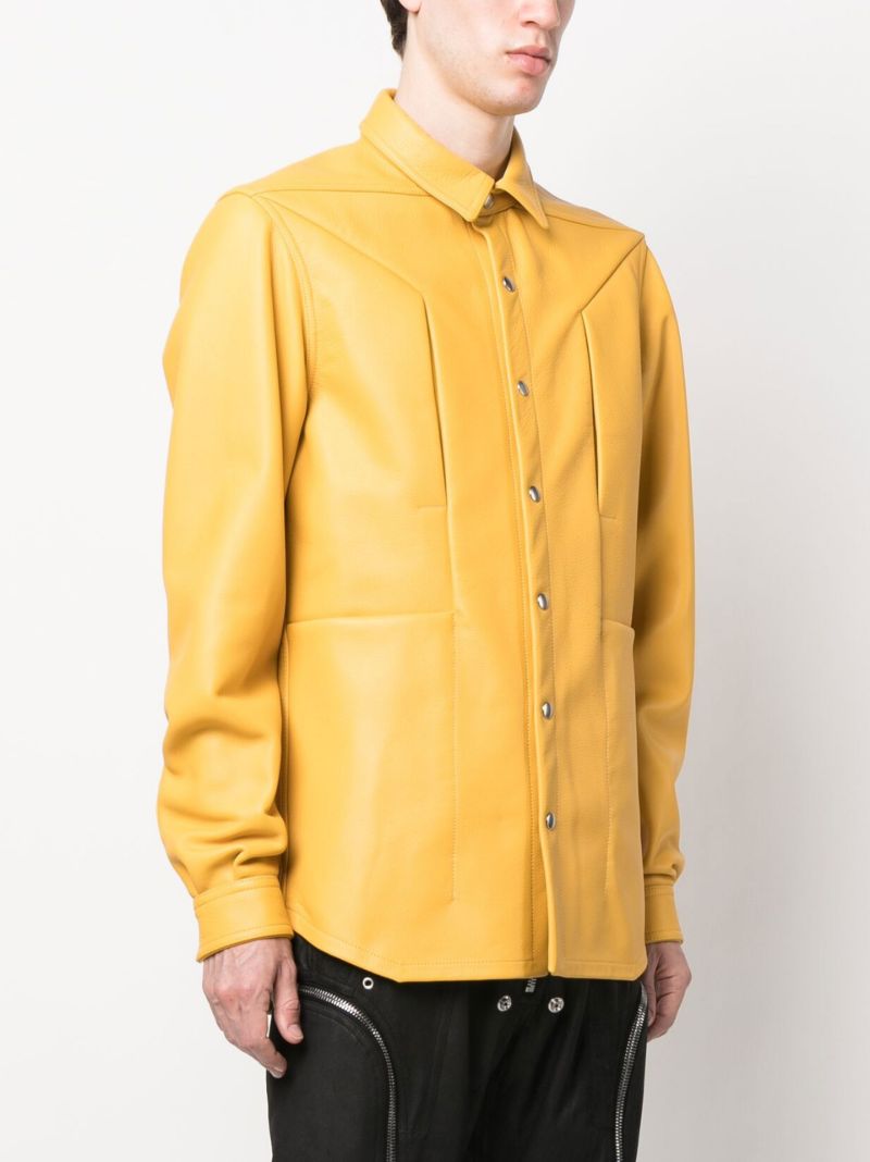 Yellow Fogpocket Leather Overshirt