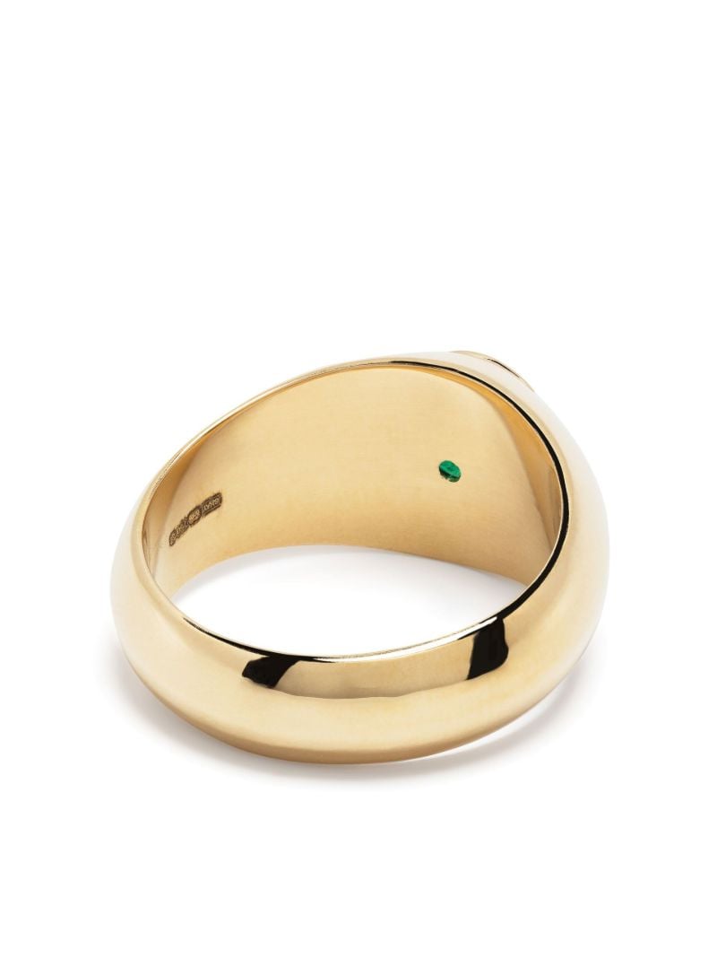 18k Yellow Gold Emerald Dome Ring