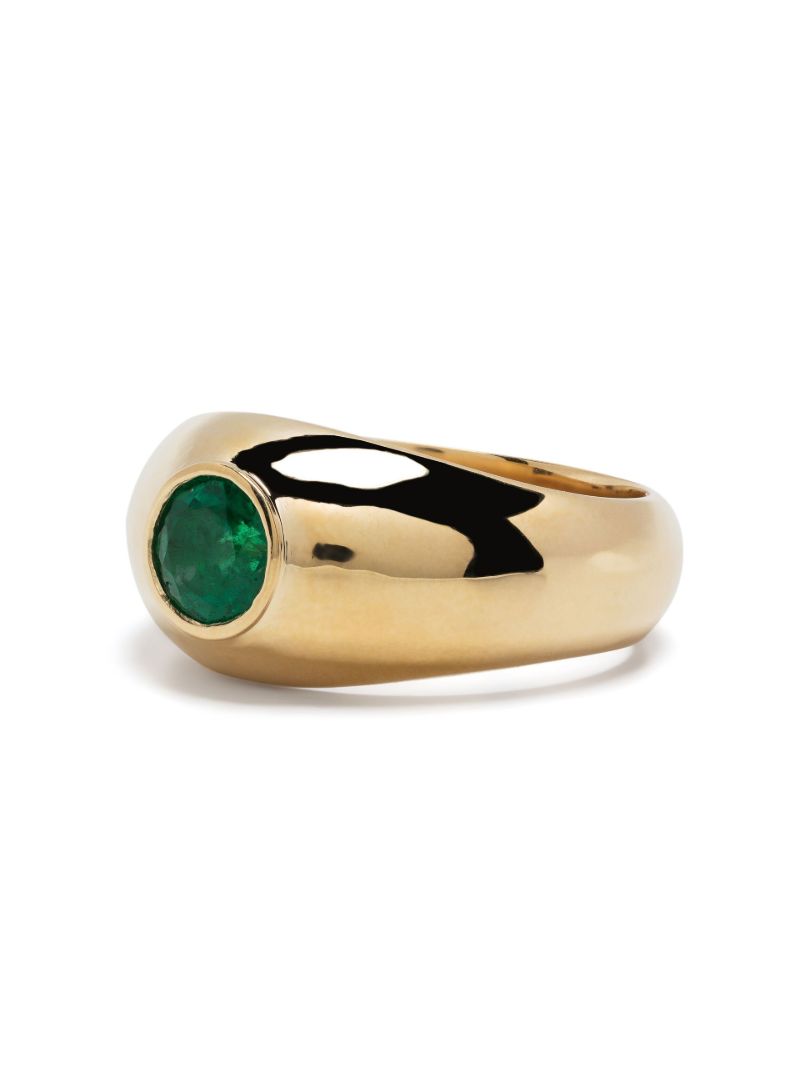18k Yellow Gold Emerald Dome Ring