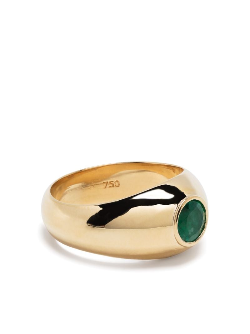 18k Yellow Gold Emerald Dome Ring