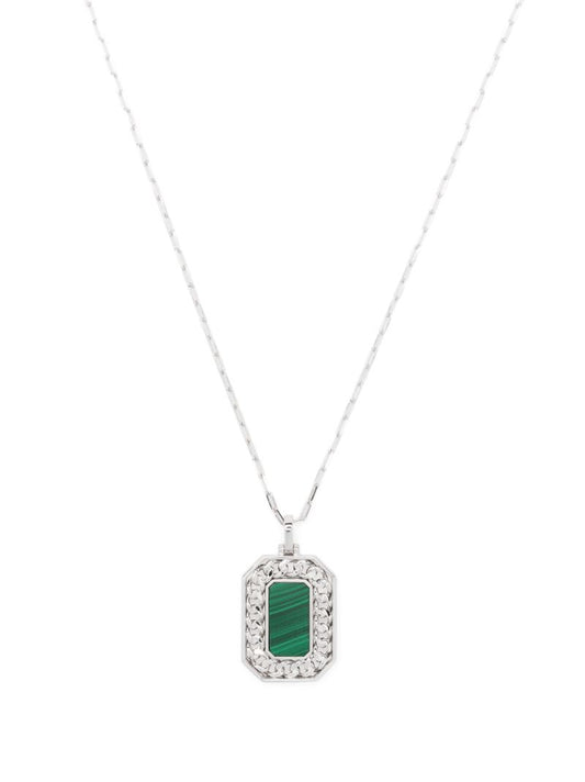 18k White Gold Malachite Necklace