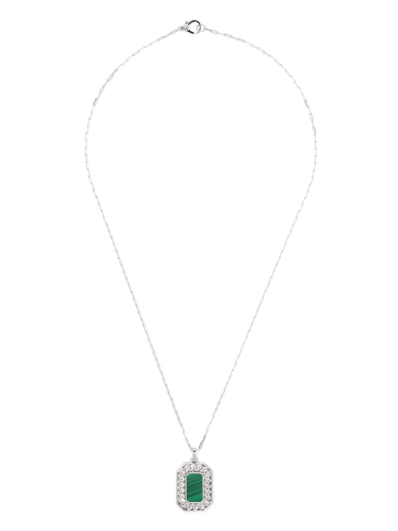 18k White Gold Malachite Necklace