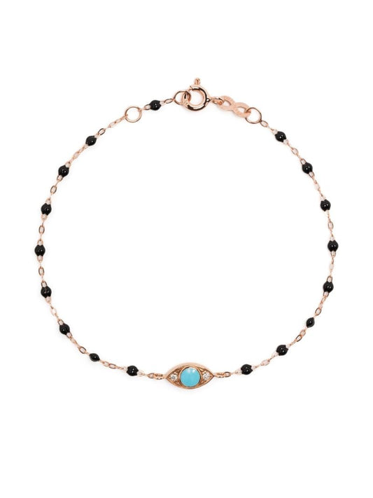 18k Yellow Gold Evil Eye Turqoise and Diamond Bracelet