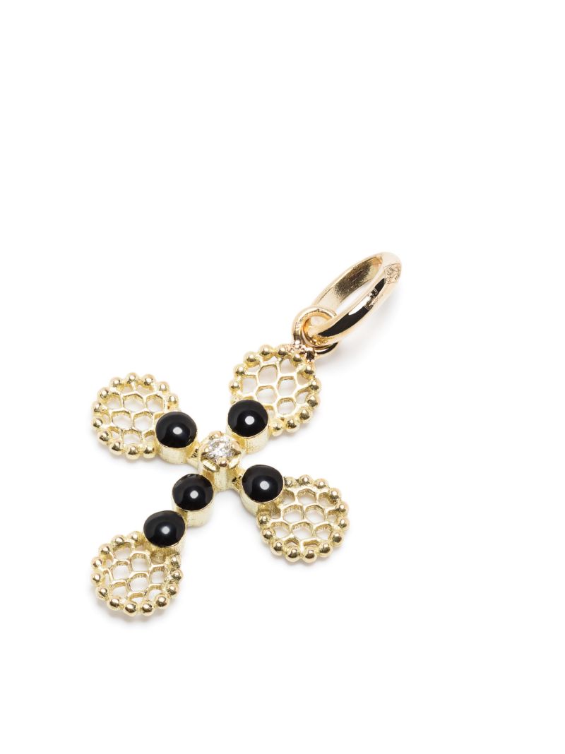 18k Yellow Gold Lace Cross Pendant