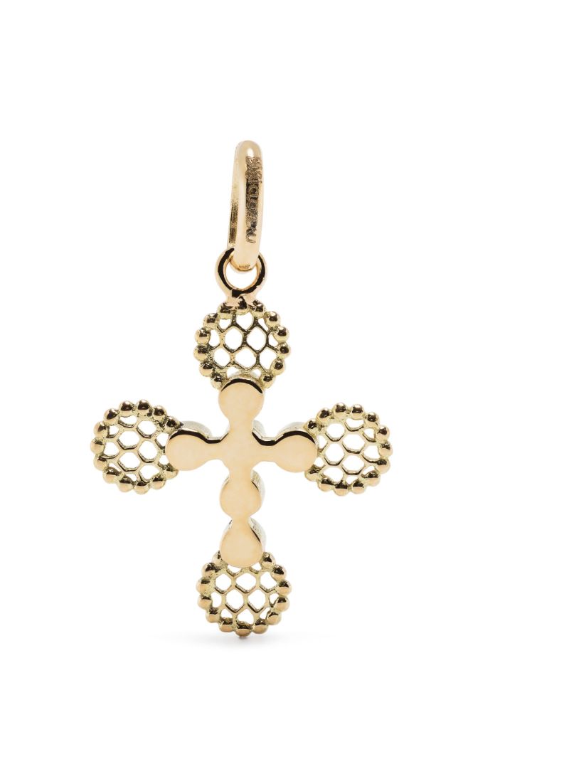 18k Yellow Gold Lace Cross Pendant
