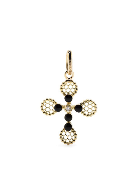 18k Yellow Gold Lace Cross Pendant