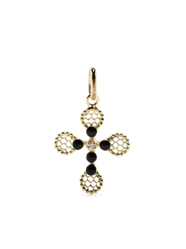 18k Yellow Gold Lace Cross Pendant