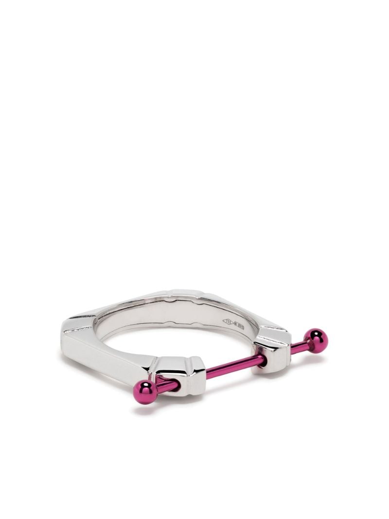 18k White Gold Square Hug Ring