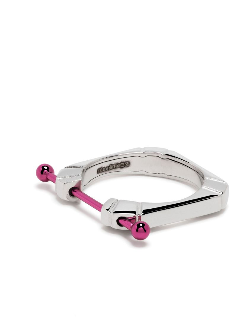 18k White Gold Square Hug Ring