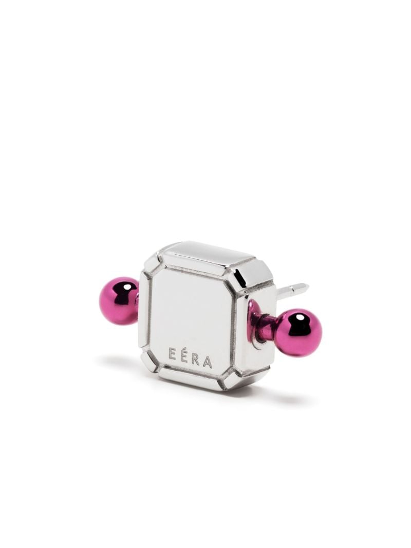 18k White Gold Square Bar Single Stud Earring