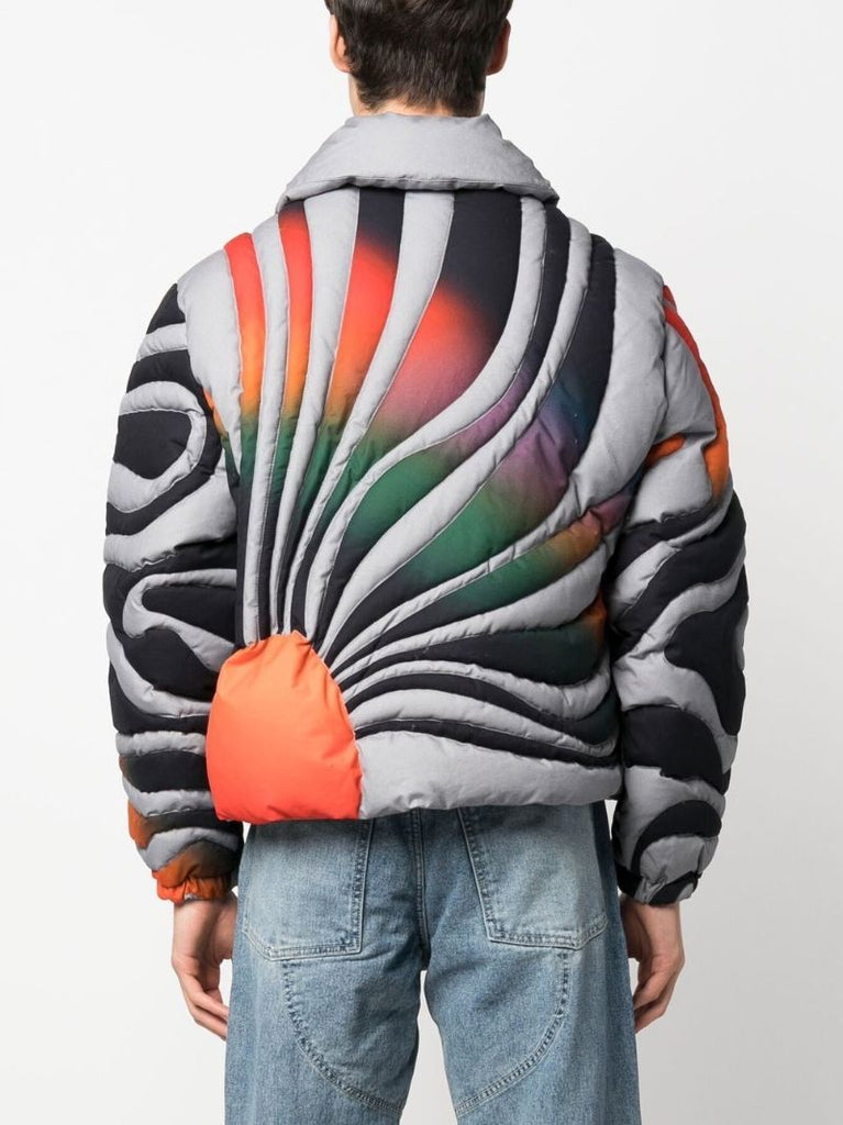Grey Sunset Quilted Zip-up Jacket