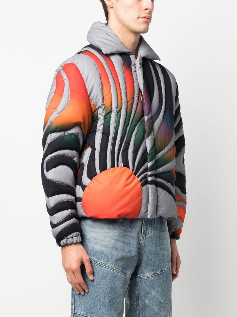 Grey Sunset Quilted Zip-up Jacket