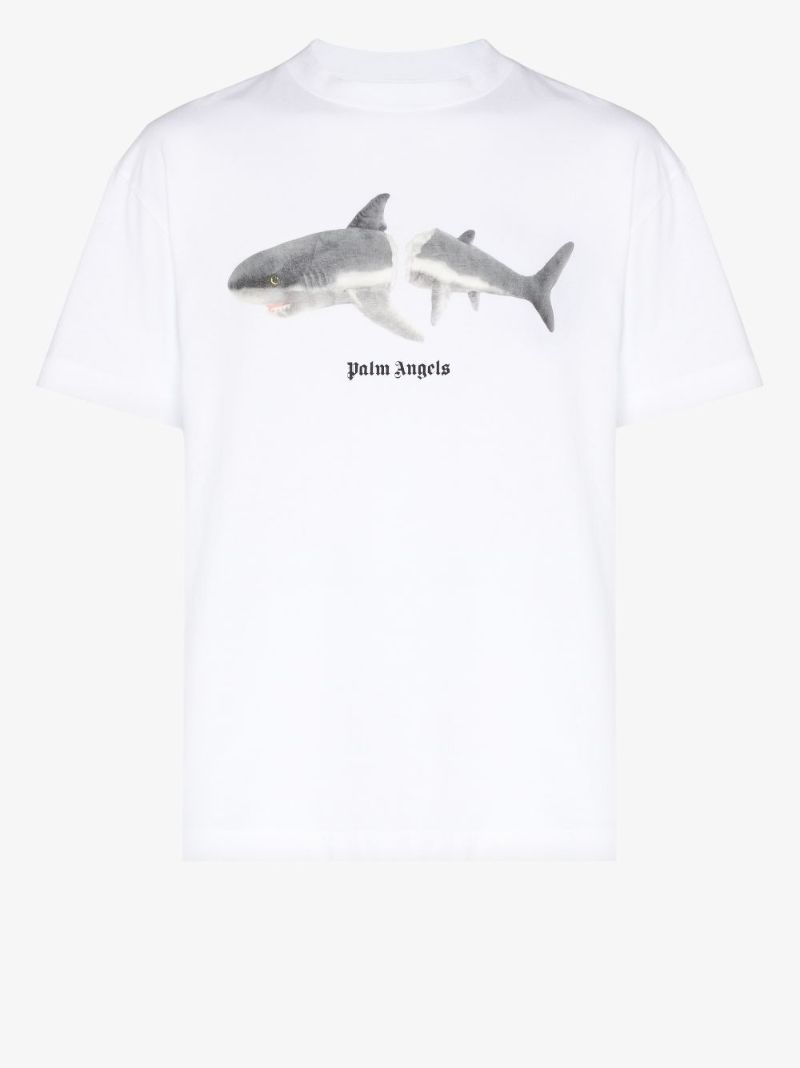 Shark-print T-shirt