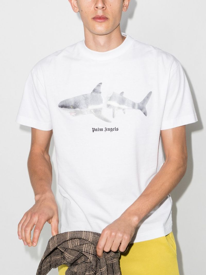 Shark-print T-shirt