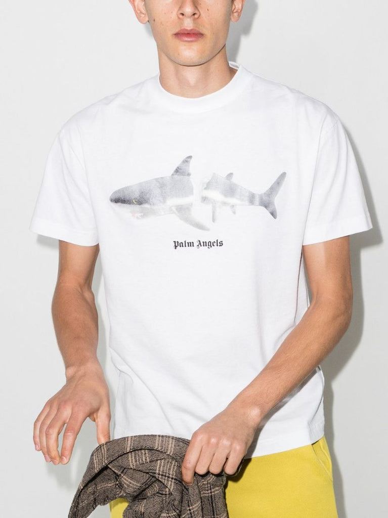 Shark-print T-shirt