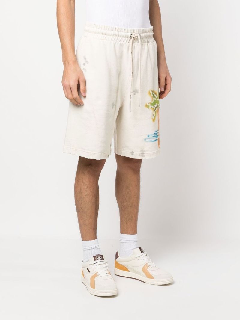 Neutral Palm Neon Track Shorts