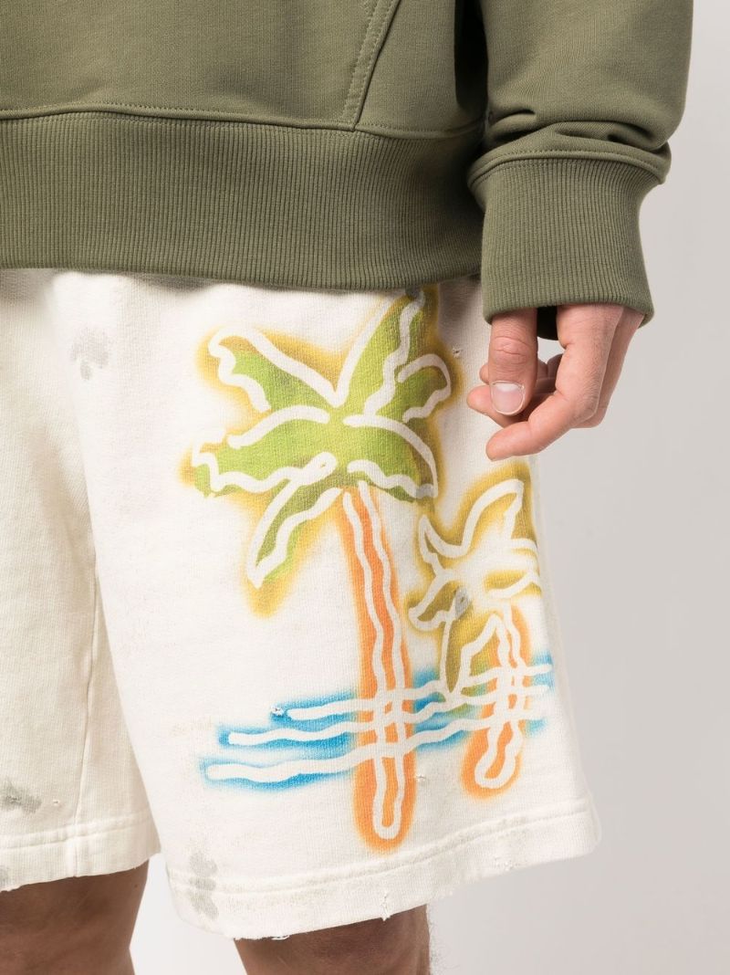 Neutral Palm Neon Track Shorts