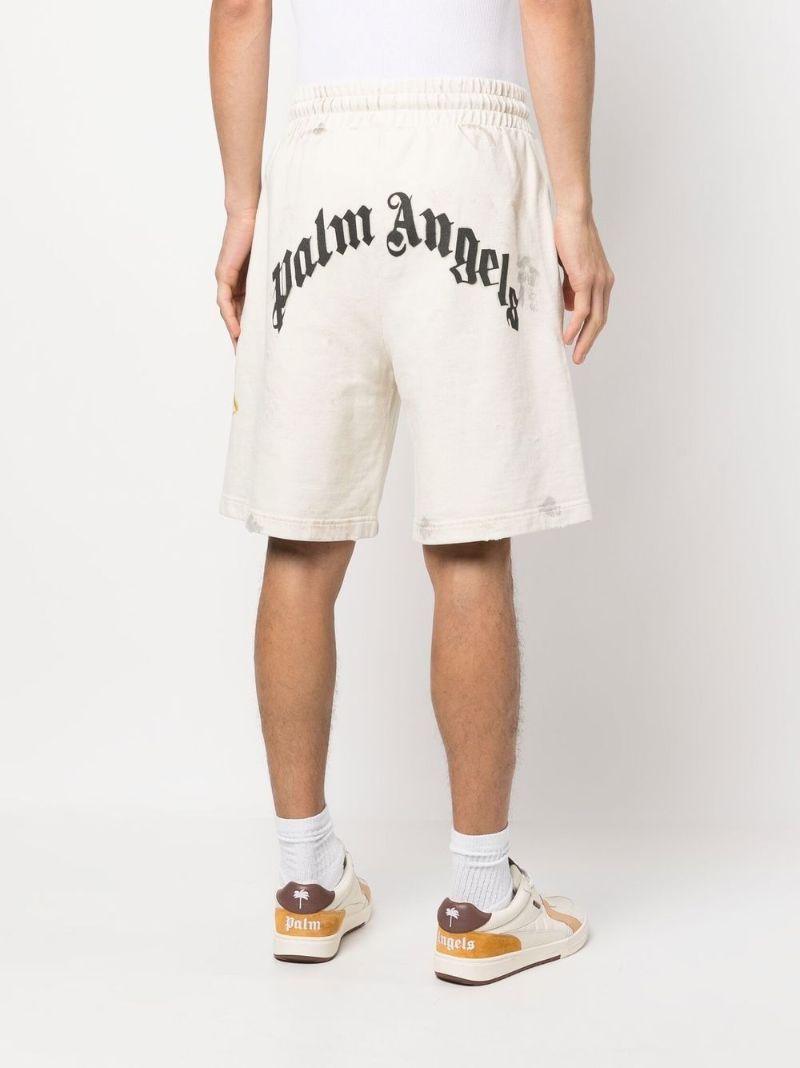 Neutral Palm Neon Track Shorts