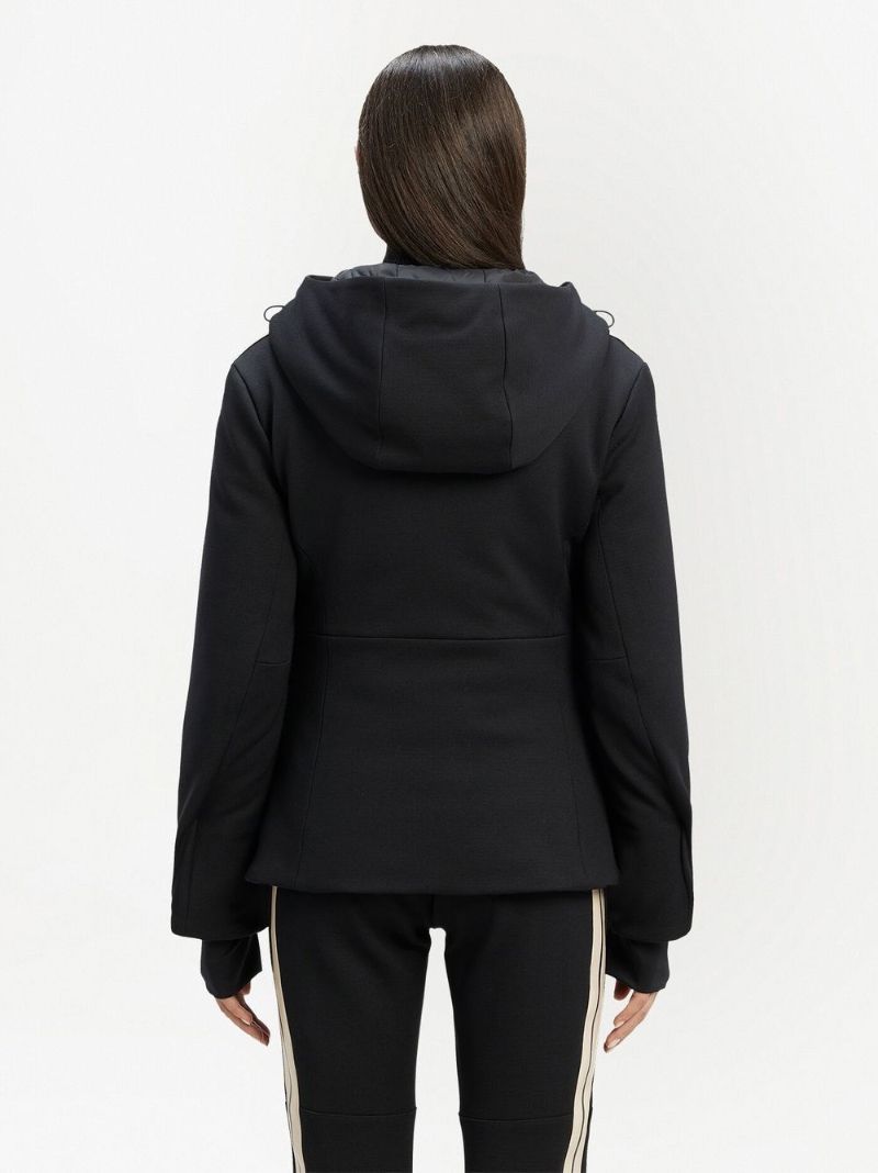 Black Logo Print Track Ski Jacket