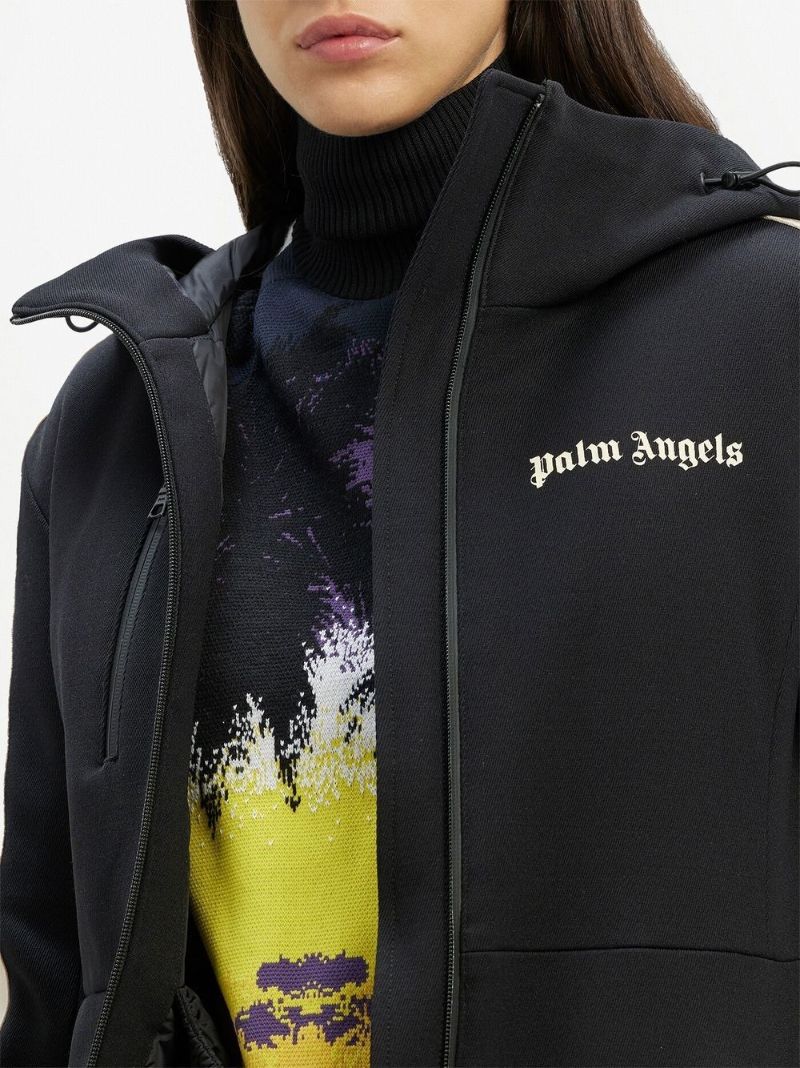 Black Logo Print Track Ski Jacket
