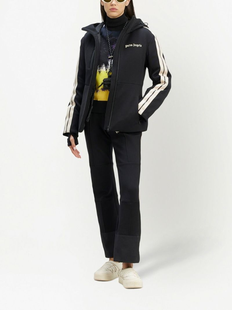 Black Logo Print Track Ski Jacket