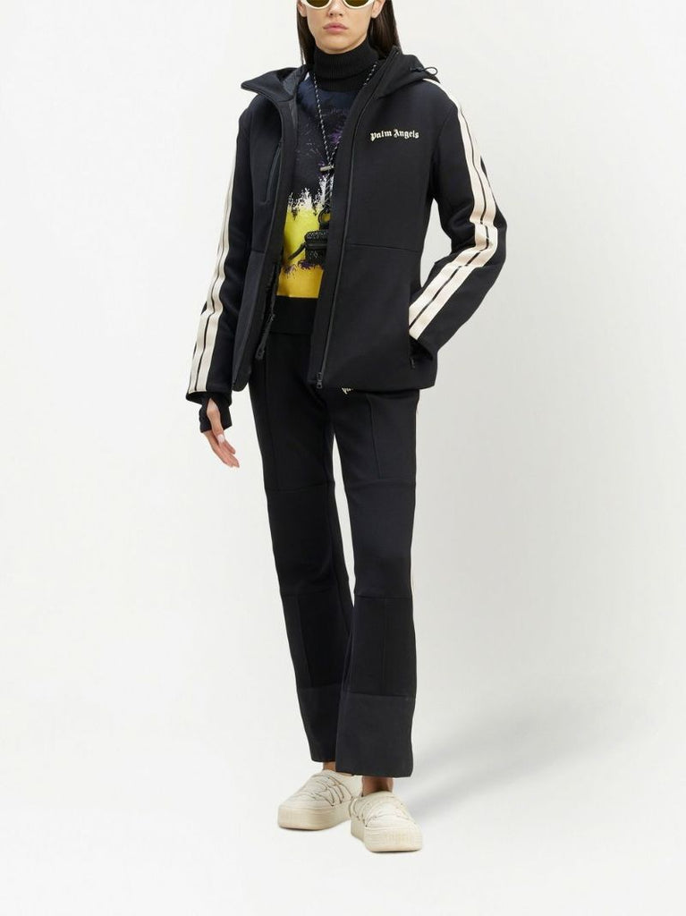 Black Logo Print Track Ski Jacket
