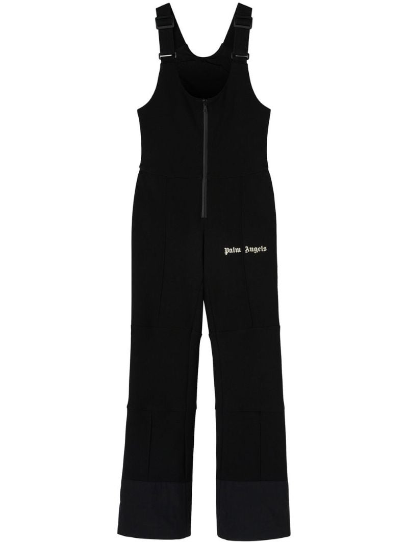 Black Logo Print Track Ski Jumpsuit