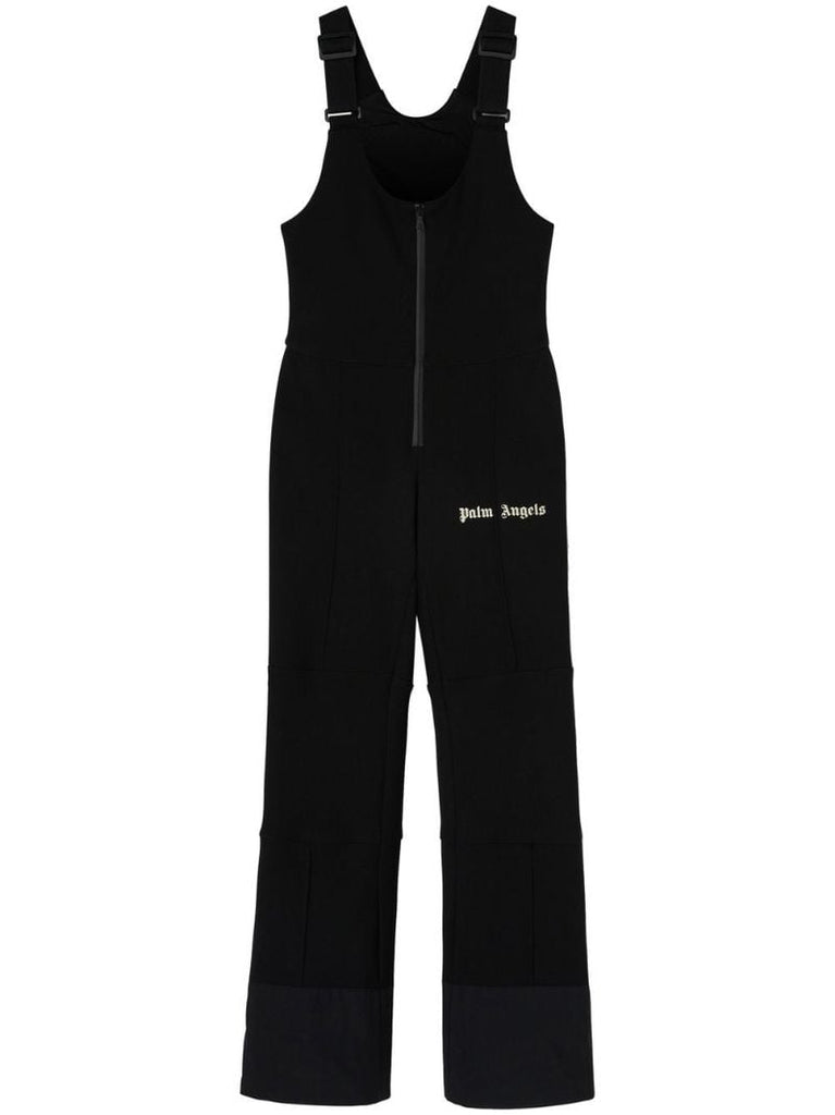 Black Logo Print Track Ski Jumpsuit