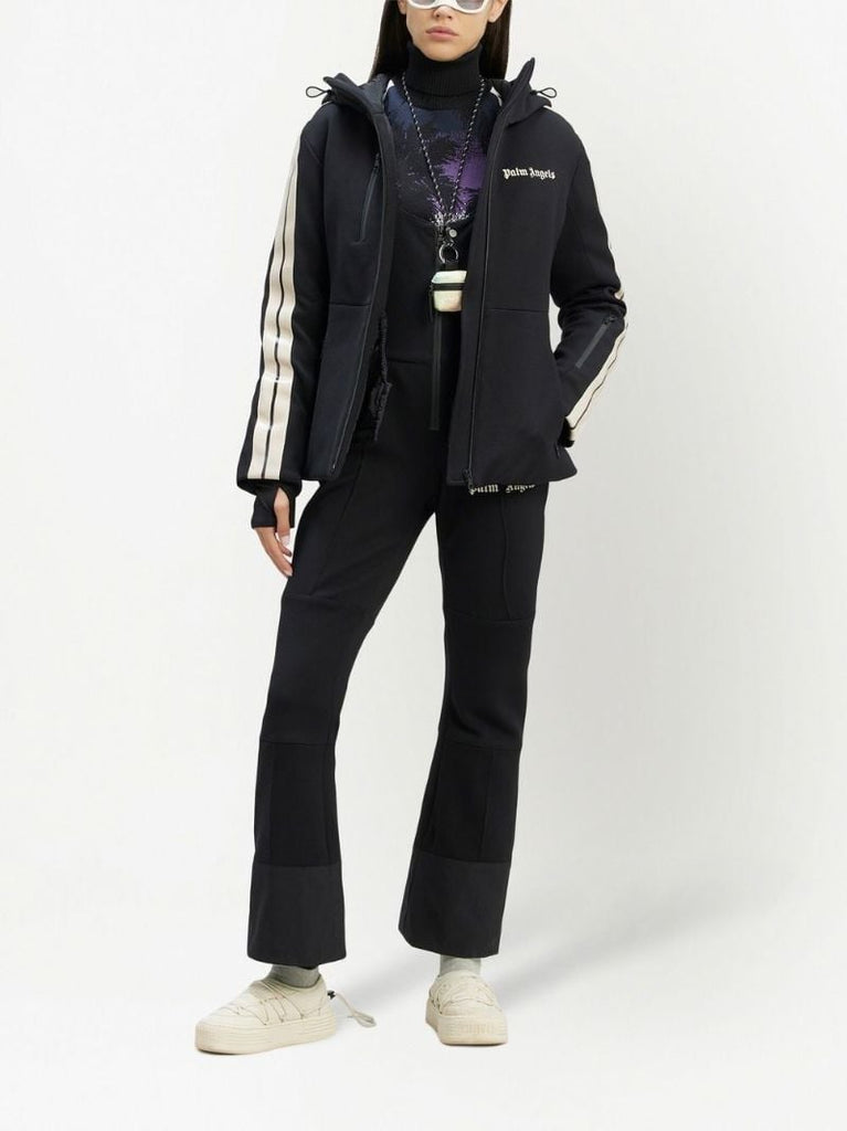 Black Logo Print Track Ski Jumpsuit
