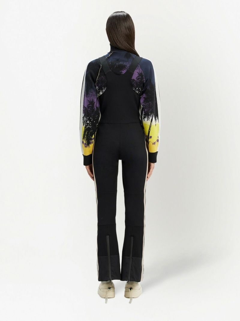 Black Logo Print Track Ski Jumpsuit