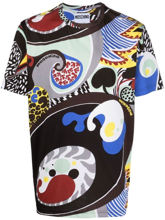 Black Abstract Print T-shirt