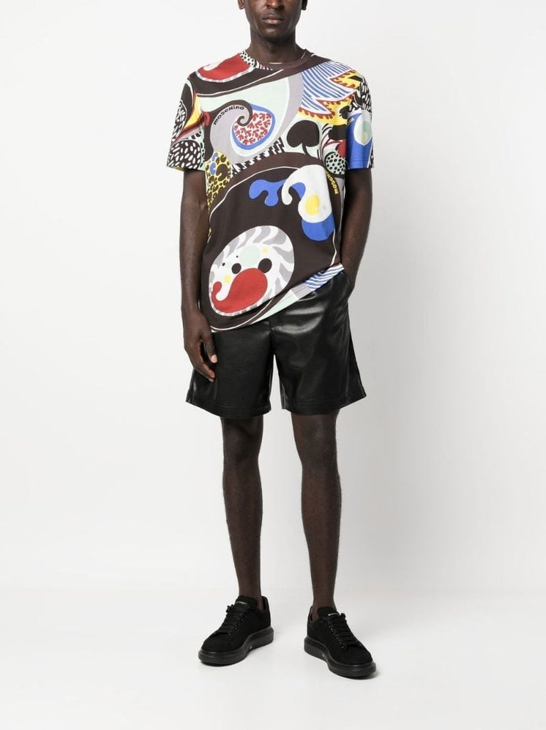 Black Abstract Print T-shirt